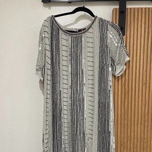Lovedrobe Luxe All Over Embellished Shift Dress Gray / US 16